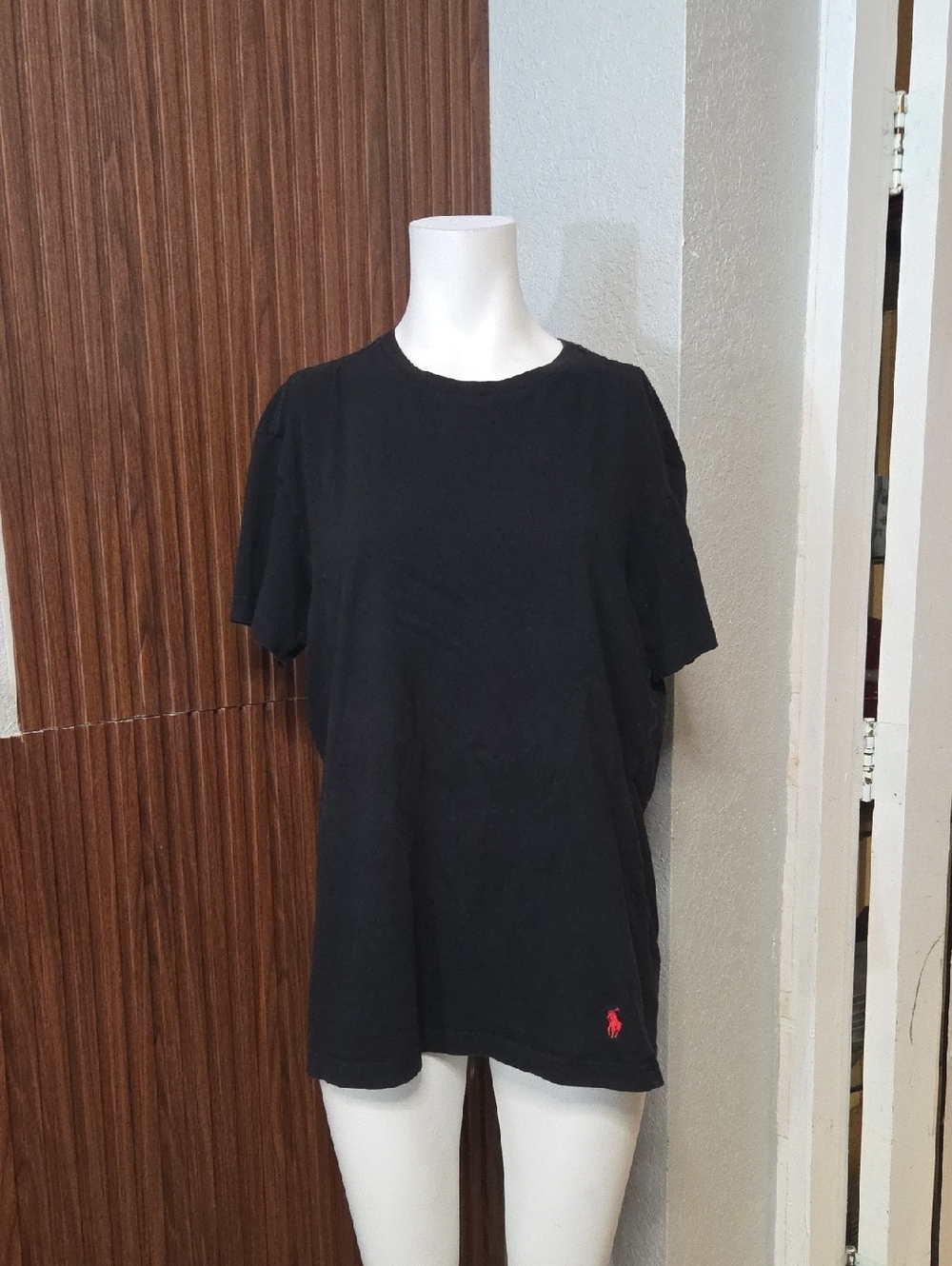 Polo by Ralph Lauren Black Short Sleeve Tee with Red Pony Logo [1173] Large Sz.